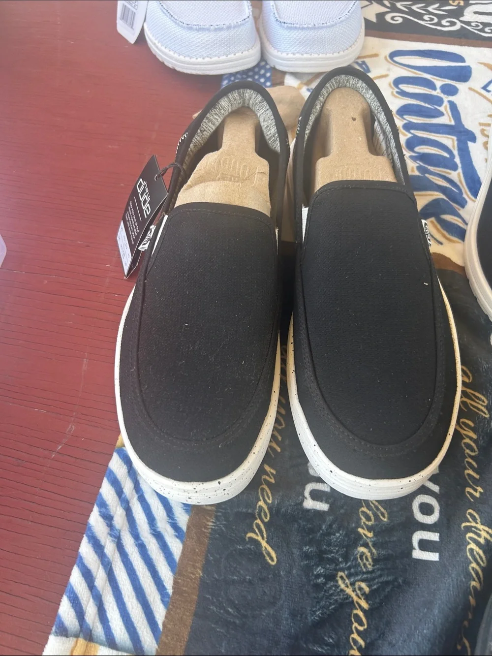 Hey Dude Black Slip-On Canvas Loafers